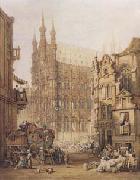 Samuel Prout Hotel de Ville,Louvain (mk470 china oil painting artist